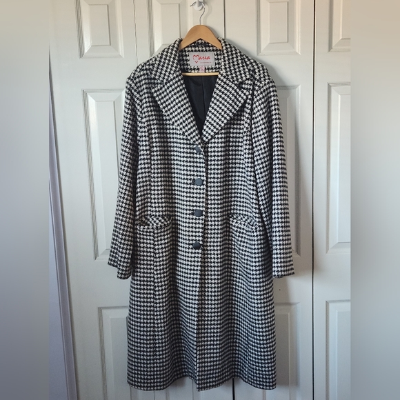 Long houndstooth coat - Picture 1 of 4